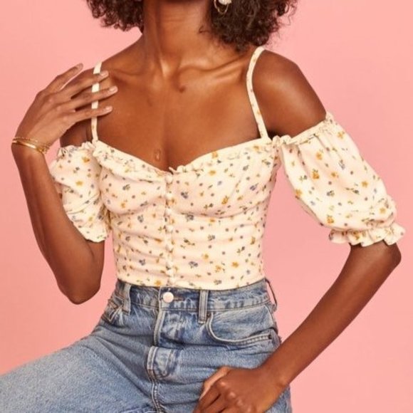 Reformation Tops - Reformation "Winnie" Floral Kit Top